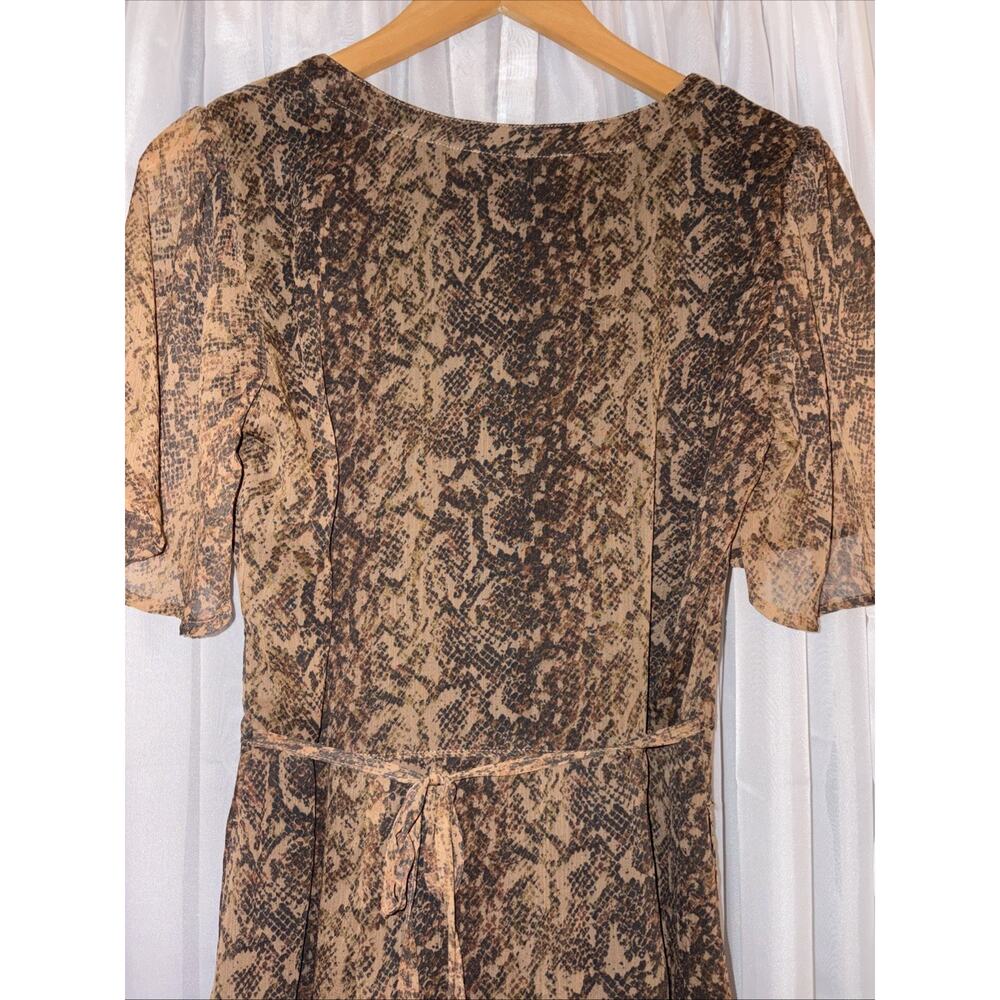 Abercrombie & Fitch Womens Mini Dress Sz Medium Snake Print Sheer 90s Grunge - Picture 9 of 11